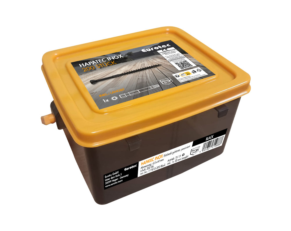 Hapatec; Edelstahl gehärtet; TX15; inkl. Langbit